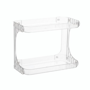 YEAHAP Double Layer Bathroom Organizer Transparent Large Capacity  Storage Shelf Vanity Shelf Plastic Makeup Storage Rack Bathroom