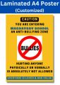 Laminated No Bullying Posters, Bullying Not Allowed Posters, Anti-Bullying Posters. 