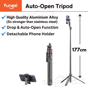 Funezi Tripod Stand For Phone Travel Selfie Stick Tripod 3 in 1 Hand Phone Stand Holder Monopod
