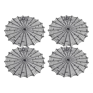 Halloween Themed Spiderweb Table Mats Practical PVC Materials Multiple Use Dining Decors Perfect For Seasonal Parties