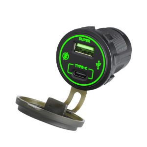 66W 12-24V USB C 30W & USB A 36W Car Charger Socket Fast Charge for iPhone for Motorcycle Car Boat RV Marine ATV