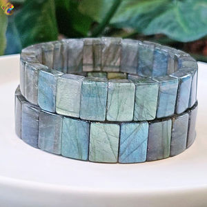 Collection Grade Natural Black Colorful Labradorite Shou Pai Bracelet