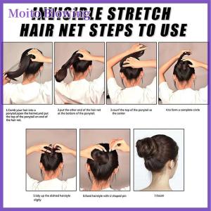 Moito 50ชิ้นผมตาข่ายสีดำมัดผมที่มองไม่เห็นผมตาข่ายมวยผม30 50 60ซม. อุปกรณ์เสริมผม