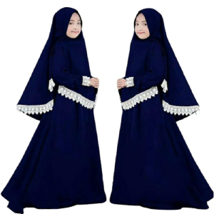 Gamis anak Rabiya syari kids satu set plus khimar baju anak