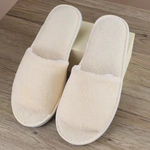 รองเท้าสลิปเปอร์ Slippers รองเท้าแตะโรงแรมห้องพักวิลล่าresortความงามโรงพยาบาลบ้านกำมะหยี่เปิดหน้ารองเท้าแตะขนนุ่มสีขาว