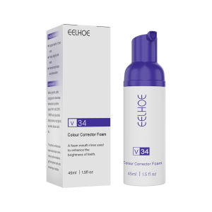 Eelhoe V34 Foam Whitening Toothpaste Teeth Colour Corrector Stain Removal Plaque Clean Toothpaste Reduce Yellowing Natural Mouth Wash Mousse Foam Tube Tooth Paste(45ml)