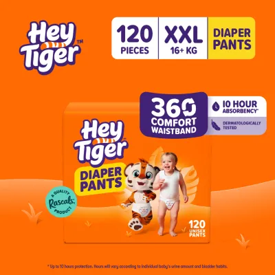 Hey Tiger Pants XXL Diaper Case - XXL (16+ kg) - 120pcs - Diaper Pants