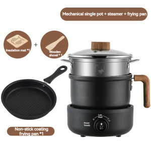 (3 Year Warranty+Malaysia 3 plug)Electric Cooking Pot Split Type Electric Boiling Pot Multi Functional 1.8L 12 Hour Time Frying Pan Steaming Pot 电热锅