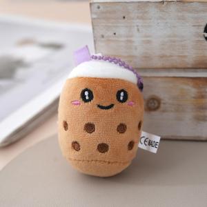 QUANSEN 1 Piece Stuffed Boba Doll Kawaii Backpack Bag Decor 8cm Cute Bubble Tea Keychain Soft Plush Toy Pendant Kids Birthday Gift