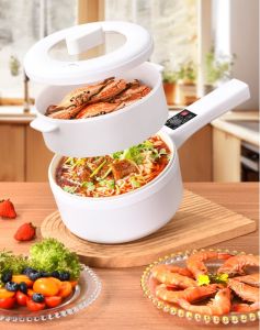 Electric Non-Stick Cooking Pot Small Multi-Functional With Timer Control Suitable For Small Area Noodle House