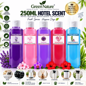 Green Nature 1 Liter Hotel Scent Water-Based Air Freshener for Room Car Diffuser Humidifier Atomizer & Sprayer 250ml