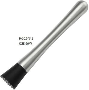 Stainless Steel Dual Head Cocktail Muddler Bar Ice Crusher Spoon Bartending Tool Wine Accessories 调酒棒碎冰锤 鸡尾酒压碎棍棒 酒吧酒具 不锈钢捣冰棒 双头勺