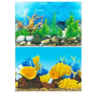OUTOPEN Multi-pattern 1 pcs Duble-sided Bright Color for Fish Tank Aquarium Decor Aquascape Painting Landscape Sticker Aquarium Background Paper