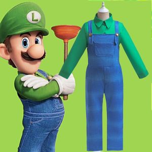 Comel Kids Super Mario Cosplay Outfit Costume Overall Set