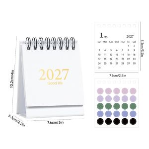 MODERNLUX Jan 2027 Through Jun 2028 Monthly Calendar with Sticker English Calendar Desktop Calendar Premium Foldable Desk Flip Calendar Business Planning