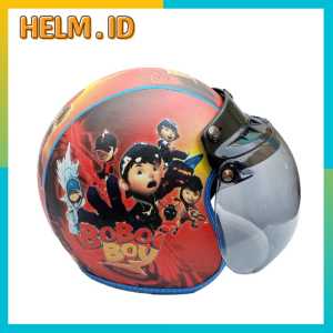 Helm Anak Motif Krakter Terbaru BOBOI BOY Kaca Bogo Usia 2-6 Tahun Best Quality
