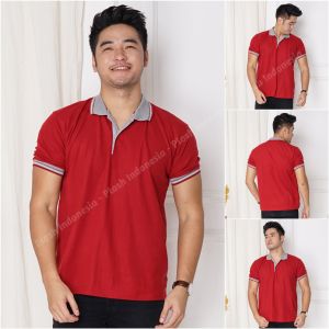 COD Kaos Polo Shirt Pria / Wanita Kerah Lengan Pendek Dewasa - Warna Kombinasi