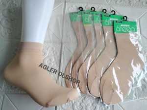 1 lusin isi 12 pasang kaos kaki pendek wanita bahan stocking warna cream polos