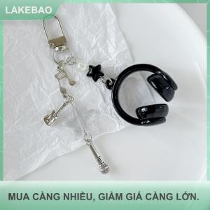 【LAKEBAO】 Ins phong cách âm nhạc tai nghe hình dạng Keychain điện thoại di động chuỗi quyến rũ Mặt dây chuyền Keyring trang sức cho cô gái phụ nữ Quà Tặng túi trang trí