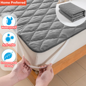 Waterproof Bed Cover With Fixed Straps Thicken Mattress Cover Quilted Mattress Topper Breathable KalisAir Mattress Protector