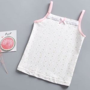 4-9 Years Kids Girls Vest Summer Cotton Plain Square Collar Bottoming Sleeveless T-Shirt