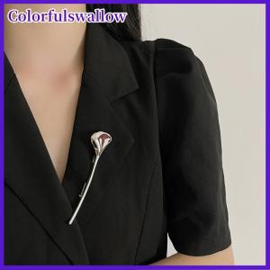 Colorfulswallow Tinh Tế Bóng Kim Loại Ginkgo Lá Trâm Cho Phụ Nữ Thời Trang Đơn Giản Phù Hợp Với Corsage Pins Phụ Kiện Đảng Đồ Trang Sức Quà Tặng Sinh Nhật