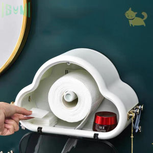 ISUMI_1817 กล่องใส่กระดาษทิชชู่ ลายก้อนเมฆ กันน้ำ ไม่ต้องเจาะผนัง ที่ใส่ทิชชู่ ที่แขวนของ