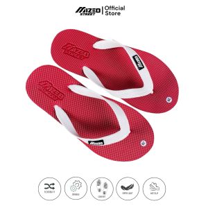 MIZEO STREET Sandal Jepit Pria Dewasa Karet Lentur M022 Maroon Putih