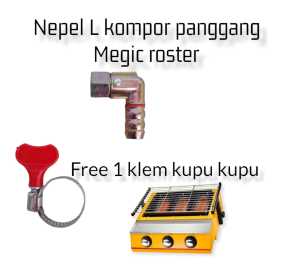 Nepel L Roaster Drat Dalam Sambungan Selang Kompor Gas Panggangan Sosis