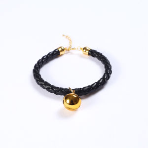 groceries pet Rantai Kucing Adjustable bell Collar cat dog rabbit simple insect repellent PU leather Necklace grooming