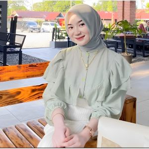 ruffela blouse pololinen-kemeja wanita terbaru-blouse wanita korean style