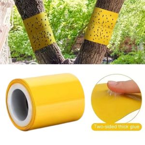 INVADER 1Roll Double-sided Adhesive Insect Proof Tape 10cm 10M Portable Insect Catching Control Tape Multifunction Garden Insect Trap To Prevent Insects