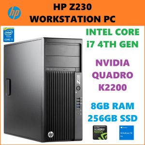 HP Z230 WORKSTATION /INTEL CORE i7-4790/16GB RAM/256GB SSD/NVIDIA QUADRO K2200 4GB DDR5 GRAPHIC CARD