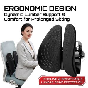 WILLUCK Thoáng khí Gối hỗ trợ vùng thắt lưng Hỗ trợ Có thể điều chỉnh Tựa lưng ghế văn phòng Thực tế Linh hoạt Đệm lưng công thái học Văn phòng Nhà Xe hơi