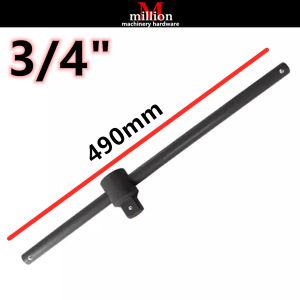 millionhardware - Heavy Duty 3/4" x 490mm Socket Wrench Slide Bar Extension Sliding T Bar Sliding Rod Repair Tool for Car