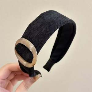 TERPE Headbands with circular buckles Elegant Temperament Wide-brimmed Fabric Headband for Woman Korean Style Circular Headband