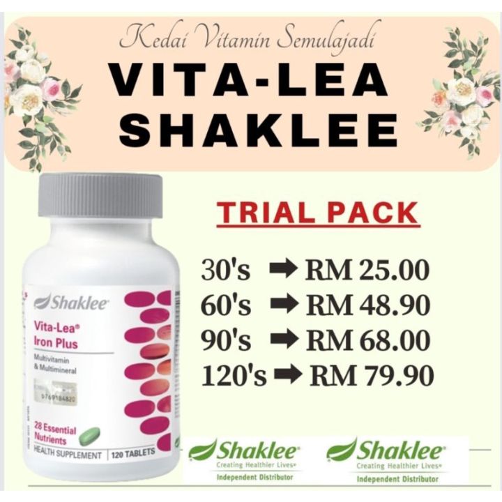 SHAKLEE ☘️ VITALEA MULTIVITAMIN (TRIAL PACK)ORIGINAL | Lazada