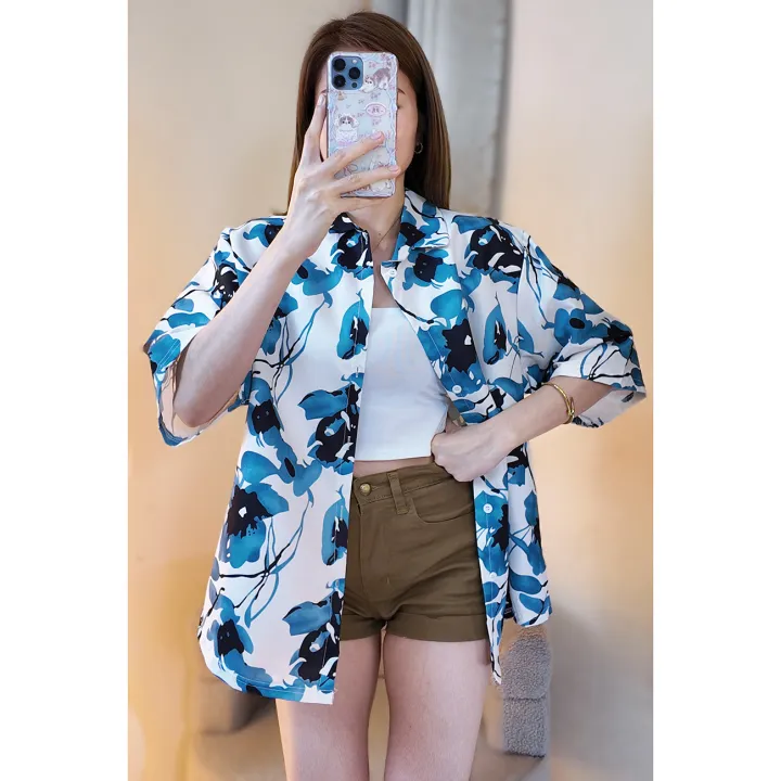 เสื้อมาใหม่ เสื้อสงกรานต์ลายดอกเเขนสั้ิน งานจริงสวยตรงปกมาก ราคาสุดคุ้ม ...