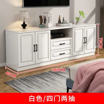 TV Cabinet Simple Solid Wood Floor Storage TV Cabinet Console Living Room 140cm/160cm With Drawer Storage Cabinet