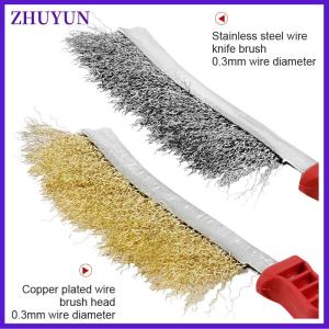 ZHUYUN Multifunctional Wire Brush Copper Plated Stainless Steel Brush Cleaning Brush Metal Rust Removal Brush For Cleaning BBQ Grill