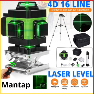 PROMO TERBARU Taffware HILDA Mesin Self Leveling 16 Line Green Laser 4D with IndikatorLCD Remote -LD-515 HIJAU LENGKAP