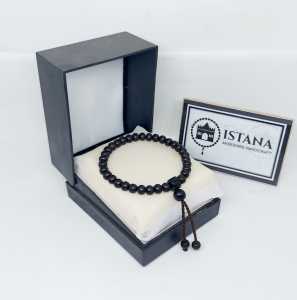 gelang tasbih kayu galih kelor hitam size 5 mm