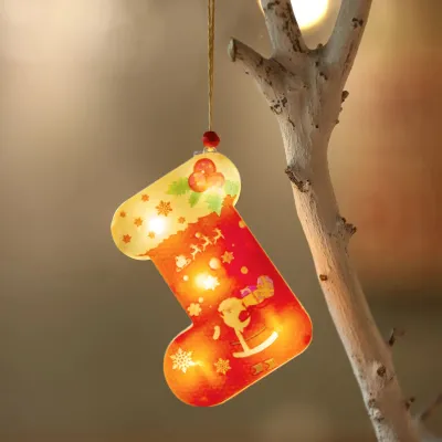 LED Christmas Decorations Lights Christmas Tree Hanging Pendants Light Battery Operated Elk Santa Fairy String Light Window Decoration Xmas Tree House Light For Home