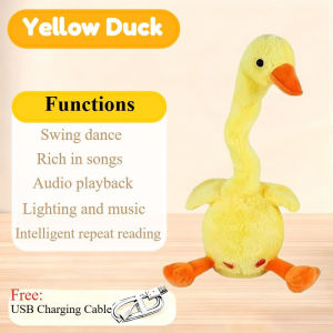 USB Rechargeable Dancing Singing Duck Plush Toy with Recording Interactive Baby Soothing Gift