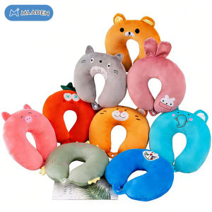 MLADEN Cute U-Shaped Pillow Cartoon Animal Traveling Neck Pillow for Airplane Car Office Work Doll Sleep Naptime Cushion