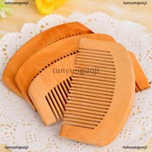 [COD] tunyunguoji หวีไม้พีชธรรมชาติ1ชิ้นทำจากไม้ลูกพีชแกะสลักเพื่อสุขภาพหวีป้องกันไฟฟ้าสถิตเครื่องมือดูแลเส้นผมอุปกรณ์เสริมความงาม