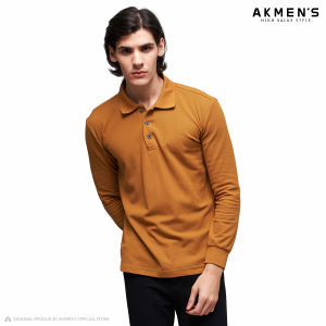AKMENS Edge Baju Polo Pria Lengan Panjang Elegant