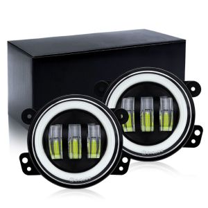 PICKIT 2PCS Amber Yellow Led Chips LED Fog Lights Waterproof 4 Inch Car Motorcycle Lamp Durable Offroad Driving Fog Lights