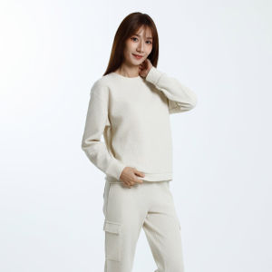 Forest Baju T Shirt Perempuan | Forest Ladies Waffle Cotton Long Sleeve Round Neck Loose Fit T-Shirt - 822454