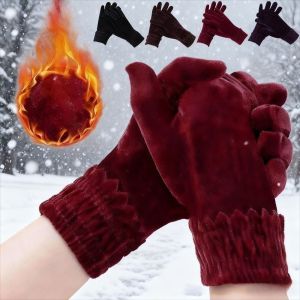 SPARAK Thick Velvet Gloves Solid Color Plush Furry Warm Mitts Fashion Women Gloves Autumn Winter